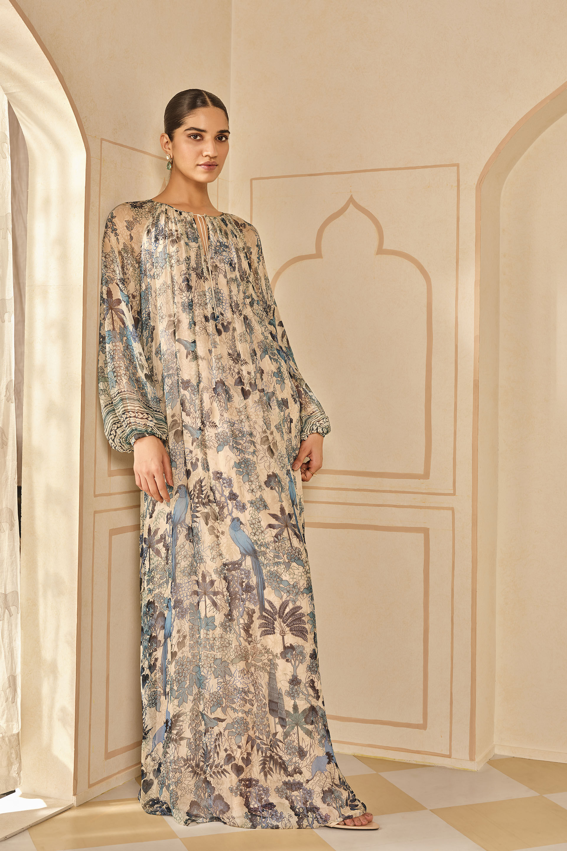 Turaya Printed Kaftan - Beige, Beige, image 1